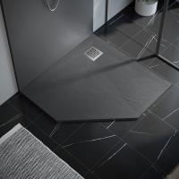 Душевой поддон низкий Vincea VST-4SP VST-4SP9090G пятиугольный литьевой мрамор 90x90 серый матовый