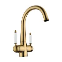 Смеситель для кухни Omoikiri Okinawa 2 4994254 с подключением к фильтру античная латунь