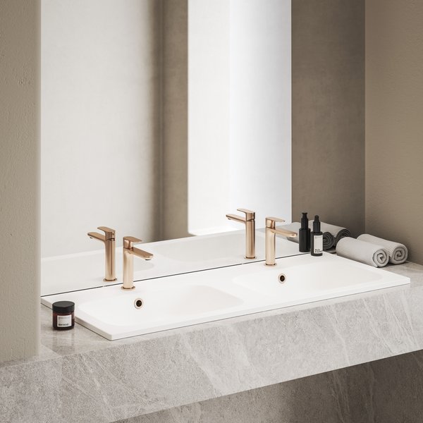 Смеситель для раковины Ravak Eleganta X070364 розовое золото матовое