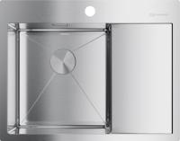 Кухонная мойка прямоугольная Omoikiri Akisame 4973058 встраиваемая сверху интегрированная сталь