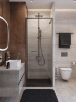 Душевая дверь  Cezares Lux LUX-B-FS-1-80-C-GM 80 см стекла прозрачные профиль оружейная сталь