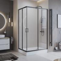 Душевой угол BelBagno Uno UNO-195-AH-2-120/90-C-NERO прямоугольный 120x90 стекла прозрачные, профиль черный