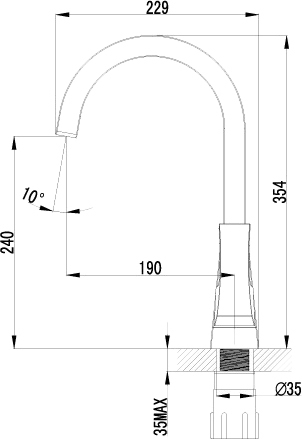 Смеситель для кухни Lemark Unit LM4555C без подключения к фильтру хром