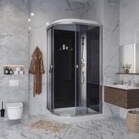 Душевая кабина с крышей Niagara Eco E120/80/13R/TN асимметричная  120x80 стекла тонированные, профиль матовый хром
