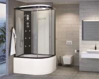 Душевая кабина с крышей Niagara Ultra NG-1910-01L асимметричная  120x80 стекла тонированные, профиль черный
