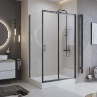 Душевой угол BelBagno Uno UNO-195-AH-1-120/80-C-NERO прямоугольный 120x80 стекла прозрачные, профиль черный