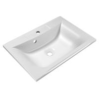 Раковина мебельная прямоугольная BelBagno  BB650/450-LV-MR-PR литьевой мрамор цвет белый