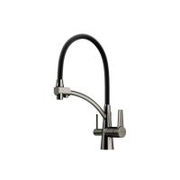 Смеситель для кухни Sancos Eri SC4001GG с подключением к фильтру вороненая сталь