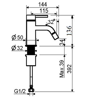 Смеситель для биде Plumberia Selection IXO XO0063CR латунь хром