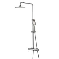 Душевая система со смесителем Lemark Bronx LM3770GM монтаж настенная с термостатом графит