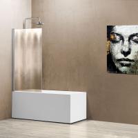 Шторка для ванны распашная  Vincea VSB-11 VSB-11800CH 80 см, стекла матовые, профиль хром