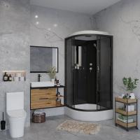 Душевая кабина с крышей Niagara Classic NG-6501-14 четверть круга  90x90 стекла тонированные, профиль черный