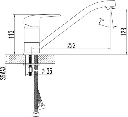 Смеситель для кухни Lemark Pramen LM3304C без подключения к фильтру хром