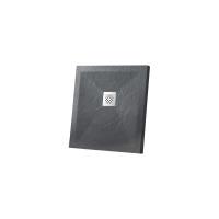 Душевой поддон низкий Vincea VST-4SR VST-4SR1010A квадратный литьевой мрамор 100x100 темно-серый матовый
