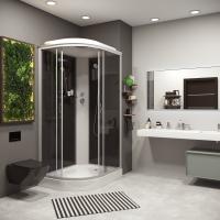 Душевая кабина с крышей Niagara Classic NG-3512-14R асимметричная  120x80 стекла тонированные, профиль матовый хром