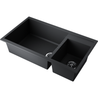 Кухонная мойка прямоугольная Omoikiri Tedori 86-2-LB 4993932 встраиваемая сверху черный матовый