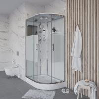Душевая кабина с крышей Niagara Ultra NG-303-01L асимметричная  120x80 стекла прозрачные с узором, профиль хром