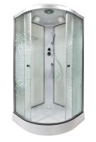 Душевая кабина с крышей AvaCan  L909 четверть круга  90x90 стекла матовые с узором, профиль хром