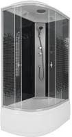 Душевая кабина с крышей Niagara Eco NG-7510-14R асимметричная  120x80 стекла прозрачные с узором, профиль матовый хром