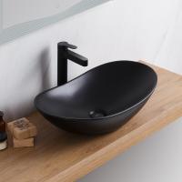 Раковина накладная овальная BelBagno  BB1404-H301 фаянс цвет черный матовый