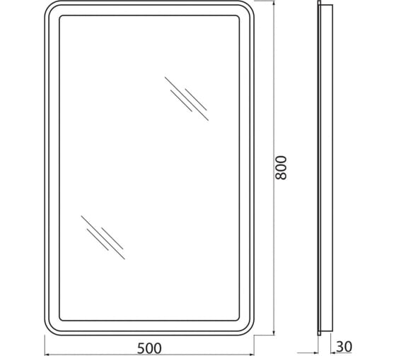 Зеркало с подсветкой BelBagno Marino SPC-MAR-500-800-LED-BTN 50x80 механический