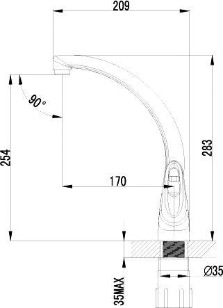 Смеситель для кухни Lemark Luna LM4155C без подключения к фильтру хром