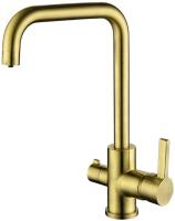 Смеситель для кухни Paulmark Logas Lo213021-BR с подключением к фильтру бронза