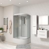 Душевая кабина с крышей Niagara Classic NG-2310-14L асимметричная  120x80 стекла матовые, профиль матовый хром