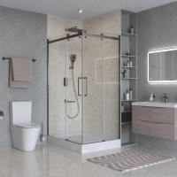 Душевой угол BelBagno Marino MARINO-2-AH-2-120/90-C-GM прямоугольный 120x90 стекла прозрачные, профиль оружейная сталь