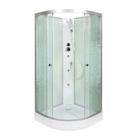 Душевая кабина без крыши AvaCan  L901NGM четверть круга  100x100 стекла матовые с узором, профиль хром