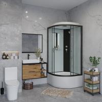 Душевая кабина с крышей Niagara Classic NG-6709-14 четверть круга  100x100 стекла прозрачные, профиль черный