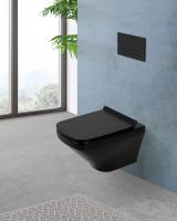 Унитаз подвесной BelBagno Sela BB3201CHR-MB Rimless фаянс черный матовый