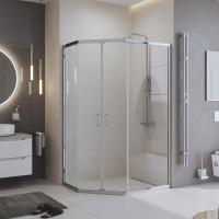 Душевой угол BelBagno Uno UNO-195-PH-2-120/90-C-Cr пятиугольный 120x90 стекла прозрачные, профиль хром