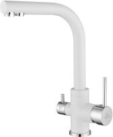 Смеситель для кухни Paulmark Essen Es213011-431 с подключением к фильтру белый матовый