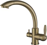 Смеситель для кухни Paulmark Essen Es213001-BR с подключением к фильтру бронза