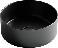 Раковина накладная круглая Ceramica Nova Element CN6032MB фарфор цвет черный матовый