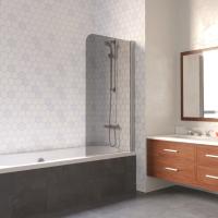 Шторка для ванны Vegas Glass EV Lux EV LUX 60 07 07 R 75 см, стекла тонированные, профиль матовый хром
