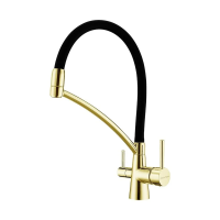 Смеситель для кухни Paulmark Siegen Si213111-SBG с подключением к фильтру светлое брашированное золото