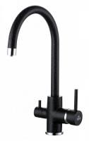 Смеситель для кухни Paulmark Essen Es213211-308 с подключением к фильтру чёрный матовый