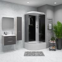 Душевая кабина с крышей Niagara Classic NG-2510-14R асимметричная  120x80 стекла тонированные, профиль матовый хром