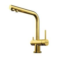 Смеситель для кухни Omoikiri Nagano 4994178 с подключением к фильтру светлое золото