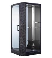 Душевая кабина с крышей Orans Diamond SR-89101LS Black квадратная   100x100 стекла прозрачные, профиль черный