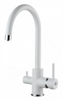 Смеситель для кухни Paulmark Essen Es213211-431 с подключением к фильтру белый матовый