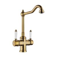 Смеситель для кухни Omoikiri Tottori 4994009 с подключением к фильтру античная латунь