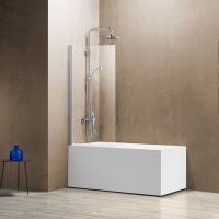Шторка для ванны распашная  Vincea VSB-11 VSB-11800CL 80 см, стекла прозрачные, профиль хром