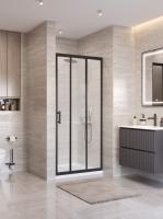 Душевая дверь BelBagno Uno UNO-195-BF-3-90-P-NERO 90 см стекла рифленые, профиль черный матовый