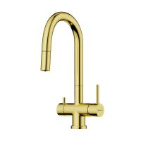 Смеситель для кухни Omoikiri Akita-S 4994350 с подключением к фильтру светлое золото