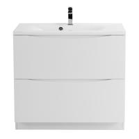 Тумба под раковину напольная BelBagno Marino MARINO-900-2C-PIA-BL-P 90 см  2 ящика цвет Bianco Lucido 