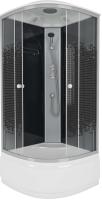 Душевая кабина с крышей Niagara Eco NG-7507-14 четверть круга  80x80 стекла прозрачные с узором, профиль матовый хром