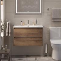 Тумба под раковину подвесная BelBagno Kraft 39-800/390-2C-SO-RT 80 см  2 ящика цвет Rovere Tabacco 